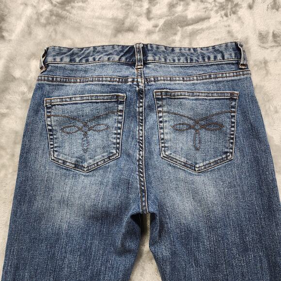 Chaps Denim Jeans Women 4 Blue Madden Straight Leg Mid Rise Stretch Denim Casual - Picture 4 of 13